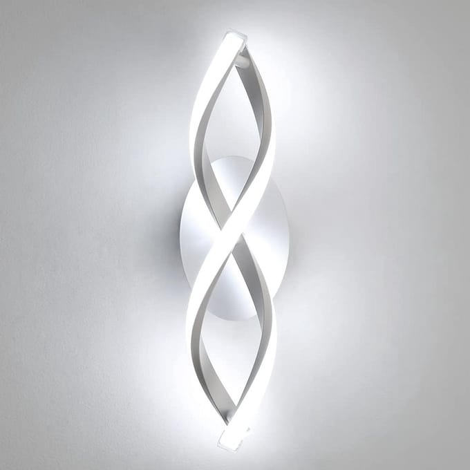 Moderne LED Wandlamp Gebogen Design Koud Wit Licht voor Woonkamer Slaapkamer