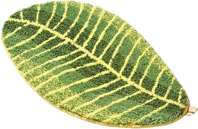 Badmat - Badkamermat Antislip zachte microvezel waterabsorberend machinewasbaar bladvorm keukenmat deurmat 45 x 75 cm