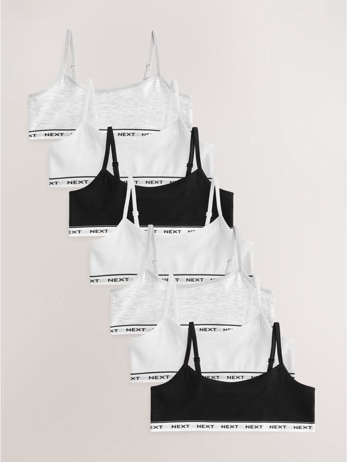 Next - Meisjes - Set van 7 crop tops met bandjes - Zwart