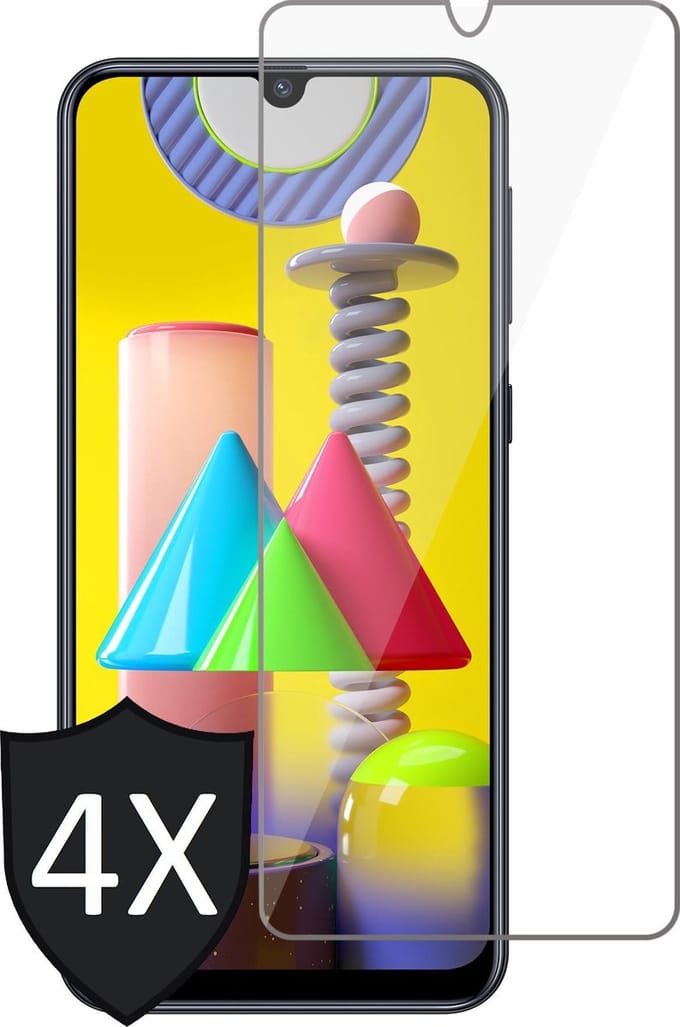Screenprotector geschikt voor Samsung M31 - Screen Protector Glas - 4 Stuks