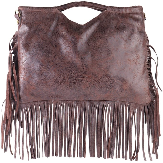 Giuliano Suede handtas Brielle - Suede - Dames - Made in Italy - Koffie