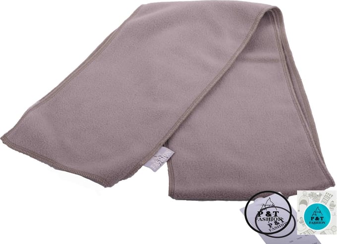 P&T Kinder Sjaal - Micro Fleece - Donker Beige - 140 x 16 cm