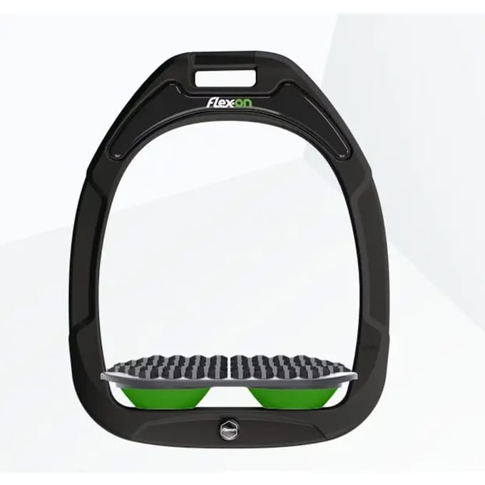 Endurance stijgbeugels Zwart/Grijs/Groen Flex-On Green Composite