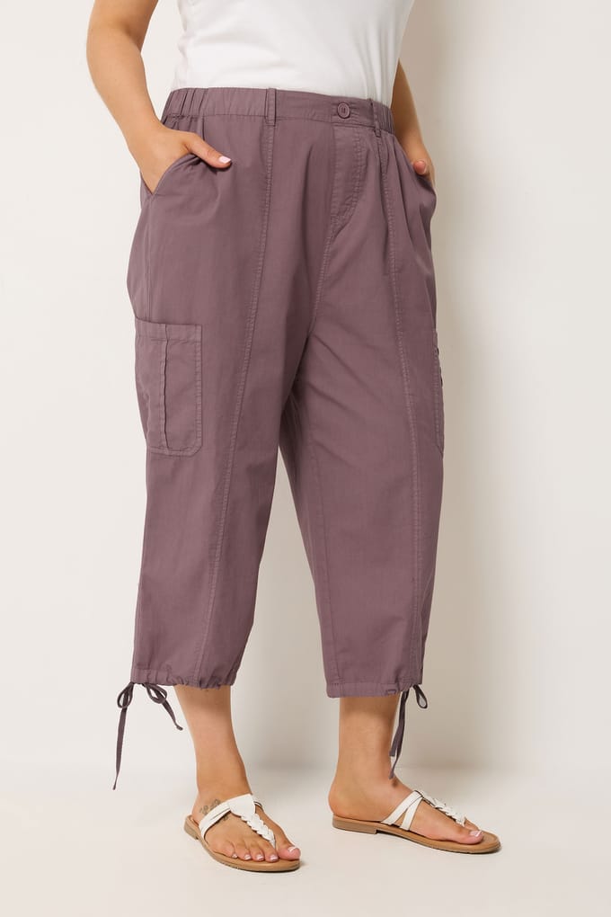 Yours Roze Cropped Cargobroek Size 44