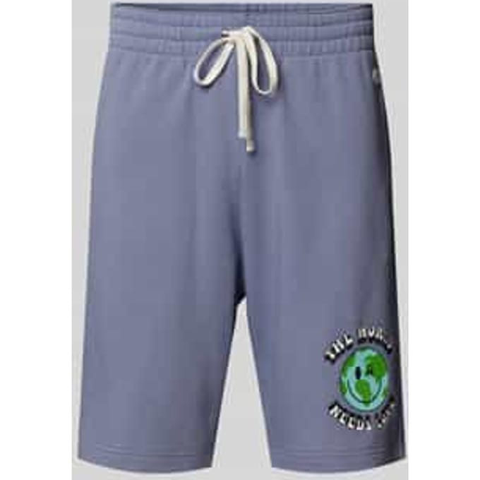 Regular fit sweatshorts met motiefprint