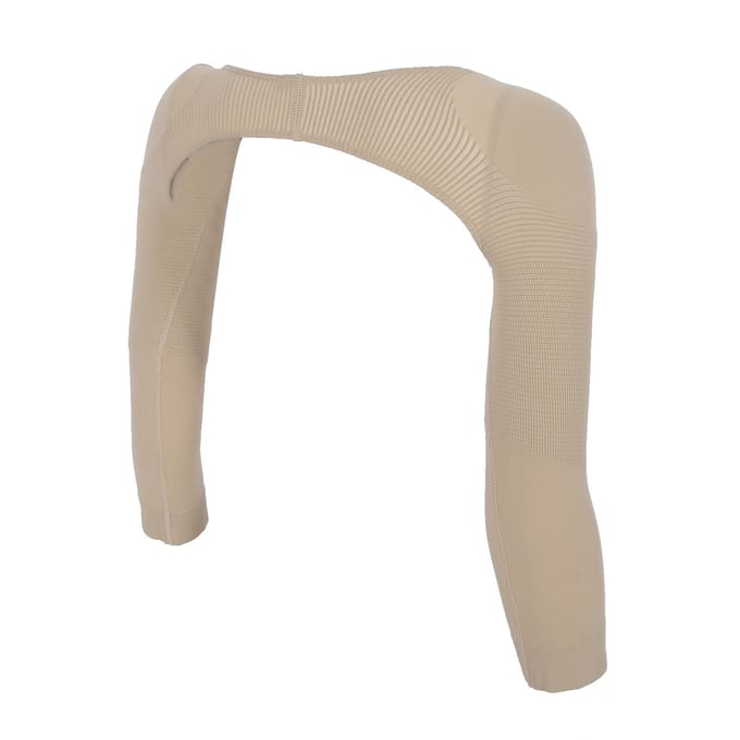 Elastische Arm Shaper Schouder Bovenarm Compressie Wrap Shaper Rugcorrector Huidskleur L L beige