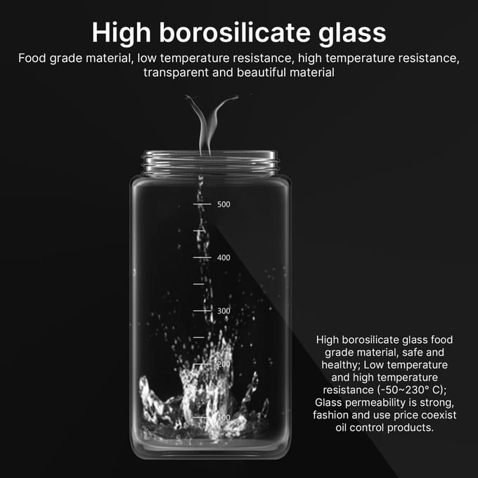 Distributeur d'huile 2 en 1 et pulvérisateur d'huile pour la cuisine 550 ml/18,6 oz Verre de qualité alimentaire Pulvérisateur d'huile d'olive blanc