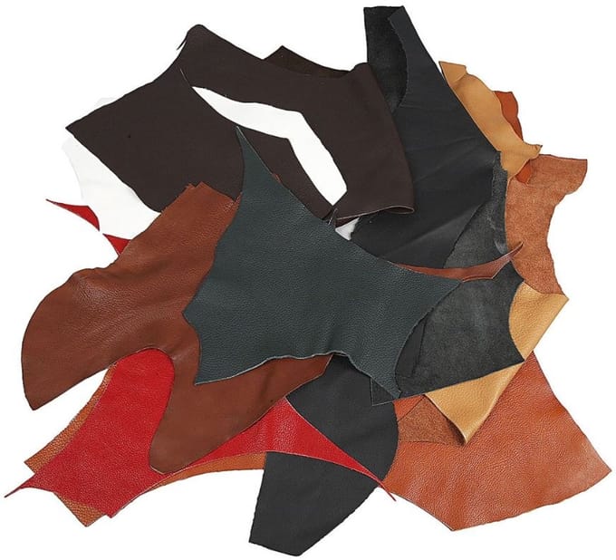 Echt leer, kleuren assorti, 2 kg