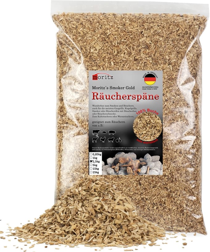 Rookspaanders beukenhout fijn 0,75–2 mm 2,5 kg