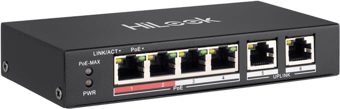 HiLook NS-0106P-35 4-Poorts Unmanaged PoE Switch (35W)