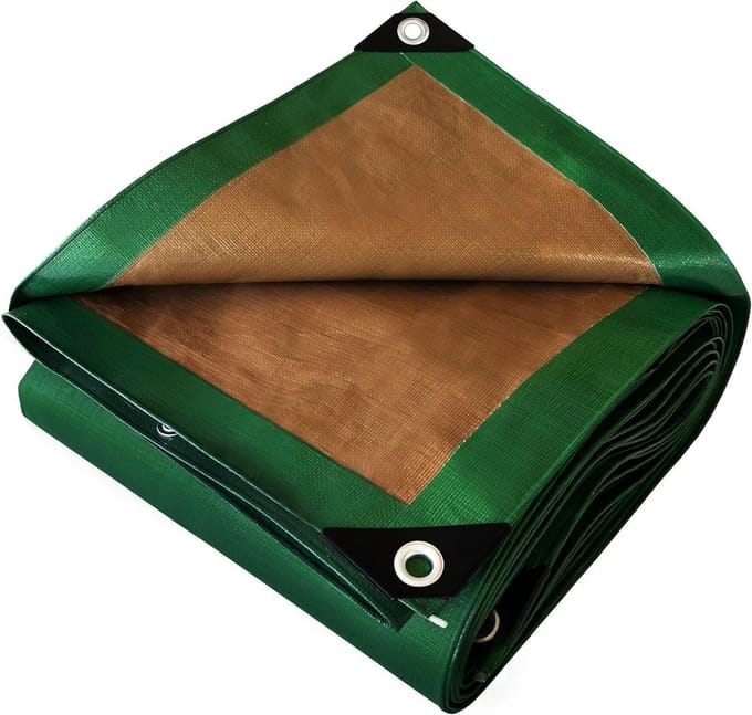 Verf Dekzeil - Afdekzeil Schilderen - Bescherming Vloeren - Scheurvast Polyethyleen - 2x3 m - Groen en Bruin