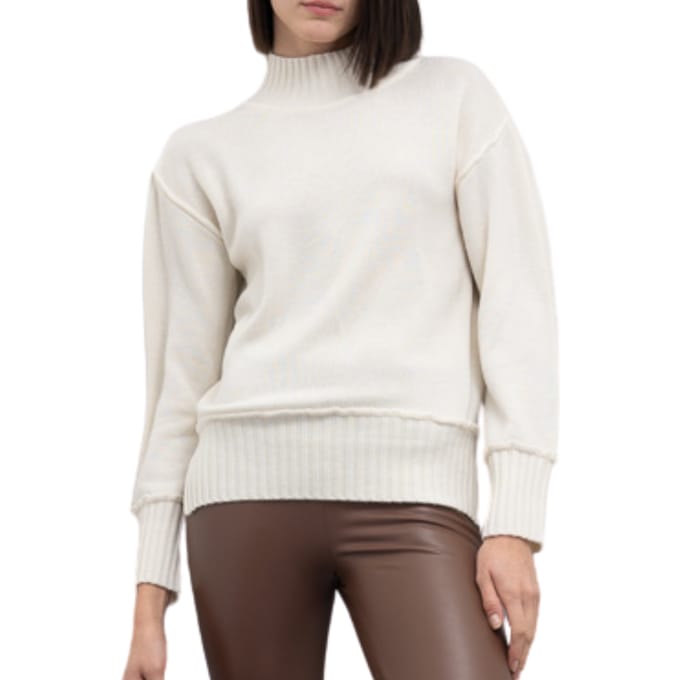 Goa Goa trui coltrui 100% wol Chili model natuurlijk wit fit oversize