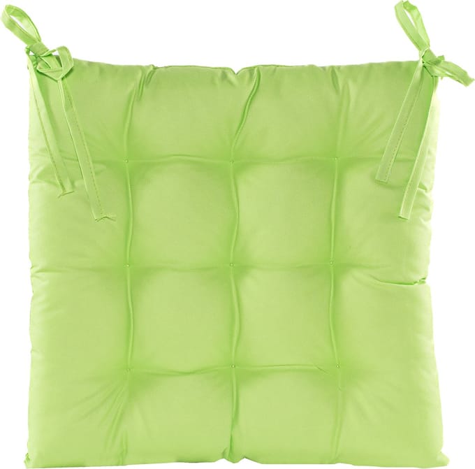 Anna's collection Stoelkussen gewatteerd - groen - 38 x 38 cm - binnen/buiten