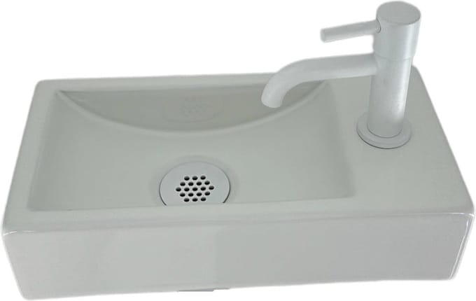 Fonteinset Kaya L'aqua Keramisch met Mat wit kraan en sifon