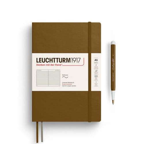 Leuchtturm1917 notitieboekje, softcover, medium a5, gelinieerd, bruin
