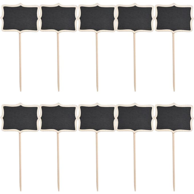 10 PIÈCES Mini Tableau Noir Petite Planche à Messages en Bois Panneau Tableaux à Craie white
