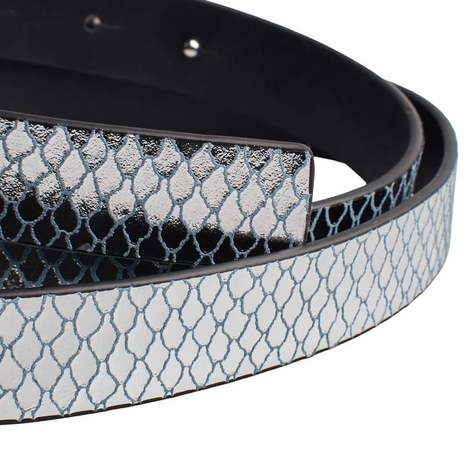 Dünner, wendbarer Damengürtel aus Metallic-Leder 558992