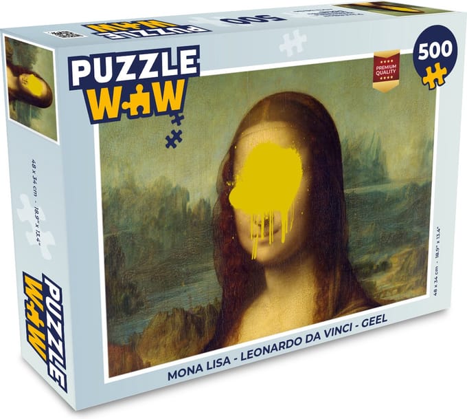 Puzzel Mona Lisa - Leonardo da Vinci - Geel - Legpuzzel - Puzzel 500 stukjes