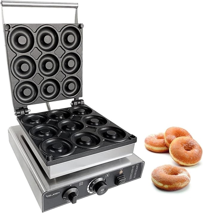 Wafelmaker - Apparaat - Zelf Gebak - Dubbele Verwarming - 9 Stuks - Zilver