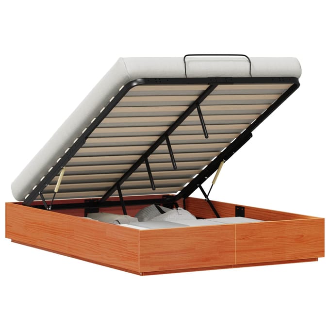 vidaXL - Ottoman - bedframe - met - opbergruimte - Wasbruin - 120 - x - 190 - cm