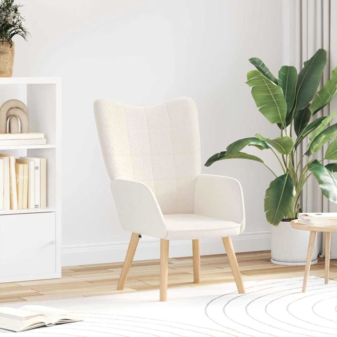 vidaXL - Fauteuil - Crème - 62 - x - 67 - x - 95,5 - cm - Sherpa - Stof