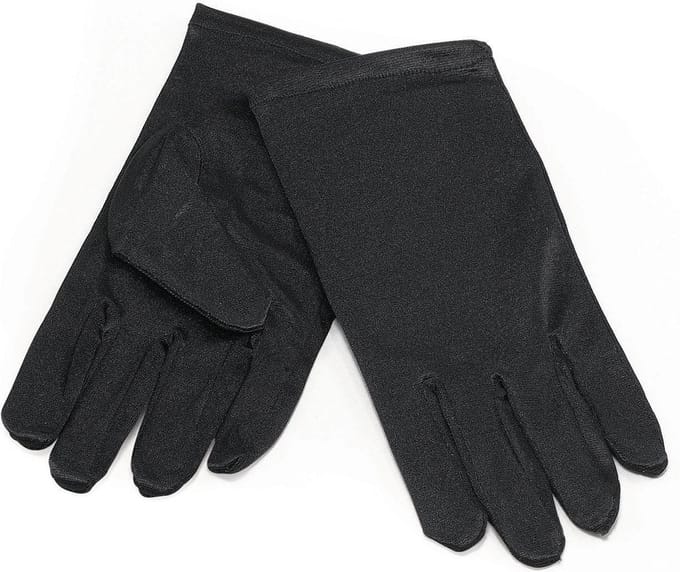 Carnaval verkleed handschoenen voor kinderen - satijn zwart - polyester - kinder maat