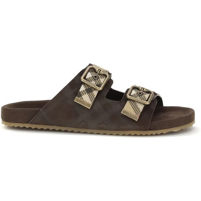 Burberry Bruine Kalfsleren Bos Taurus Platte Sandalen
