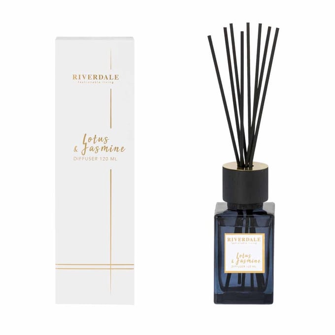 Riverdale - Geurstokjes - DeLuxe lijn - Lotus & Jasmine- 120ml fles.