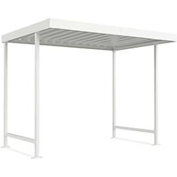 Dakbedekkingssysteem model Leipzig, eenzijdig, basiseenheid, D 2200 mm, B 2870 mm, grijs-wit