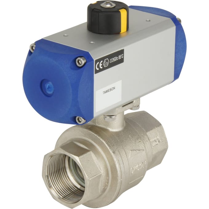 G1'' 2-Weg Messing Pneumatische Kogelkraan Veeropenend - BL2BA - BL2BA-100-PO-002
