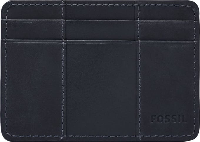 FOSSIL Kaarthouder Everett Card Case Midnight Navy Donkerblauw