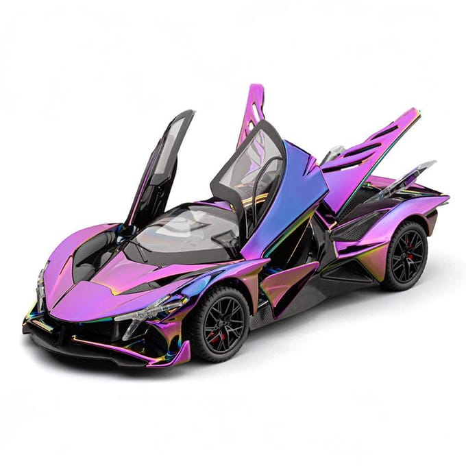 1:24 Projet Apollo Evo Voiture de Sport Galvanisée Modèle en Alliage Métal Moulé Sous Pression Son et Lumière Rappel Jouet Voiture pour Enfants Vacances gray
