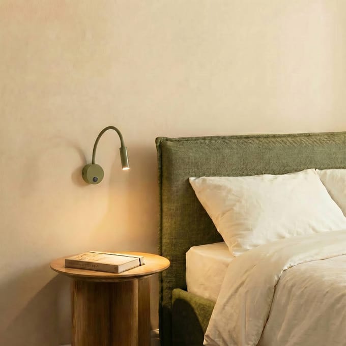 TK Lighting wandlamp Lagos, olijfgroen/zwart, G9, hoogte 45 cm, metaal
