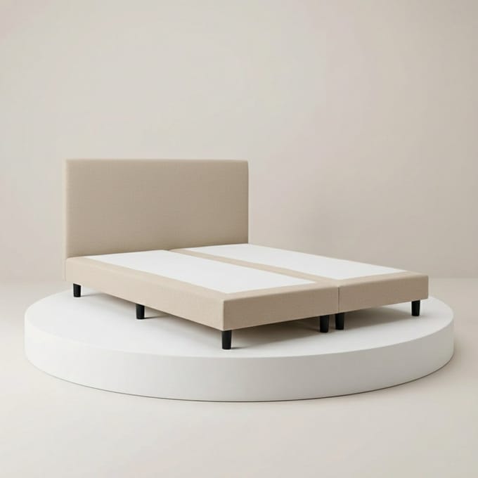 Boxspring DreamLux - 80x210 Zonder matras - Beige Glad - BalBedden