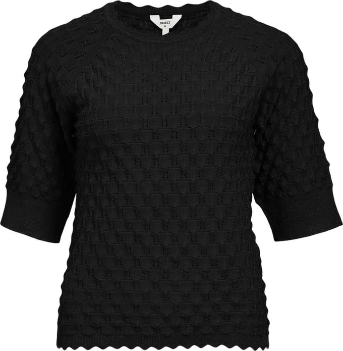 Object Objsolejma Re 2/4 Pullover Tops & T-shirts Dames - Shirt - Zwart - Maat XS