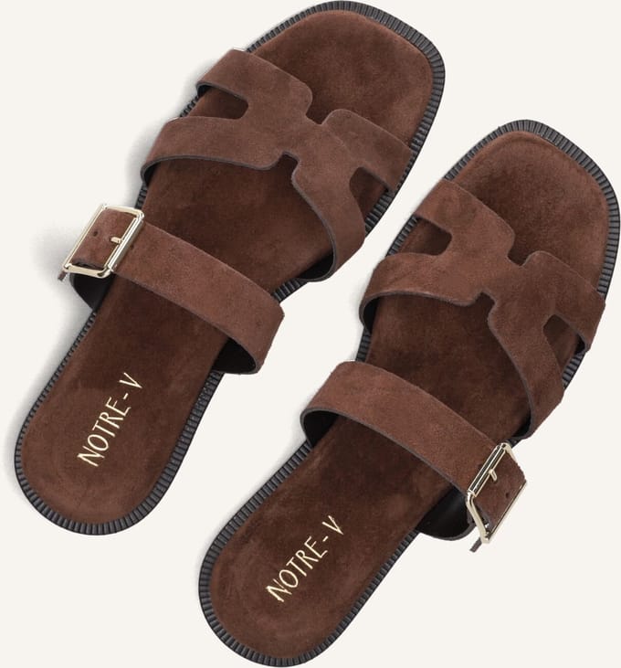 Notre-V 227226 Slippers - Dames - Bruin - Maat 37