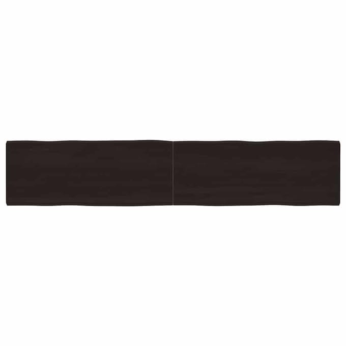 vidaXL Tafelblad natuurlijke rand 200x40x(2-4)cm eikenhout donkerbruin
