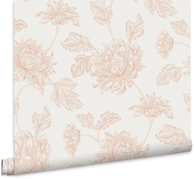 Laura Ashley Stratton Plaster Behang - Bloemen - 10mx52cm - Roze