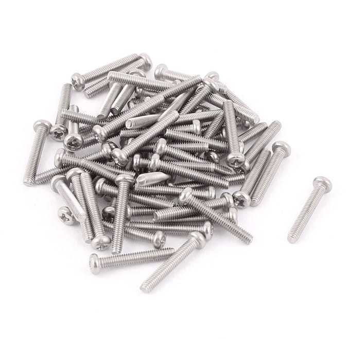 sourcingmap M2.5 x 16mm 304 Roestvrij staal Phillips Ronde Hoofd Schroeven Bout 60st