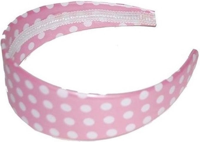 Diadeem/haarband met stippen roze