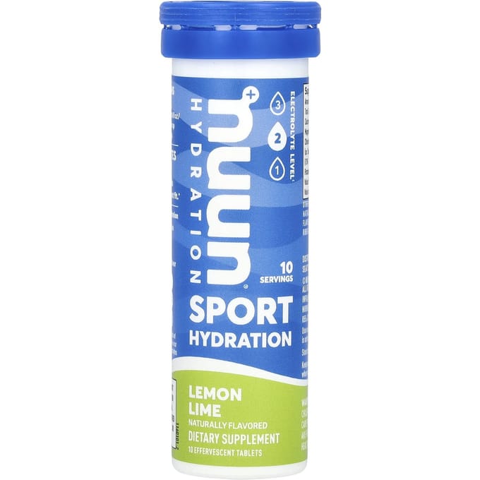 Nuun, sport hydratatie, elektrolyten bruisdrank, citroen limoen, 10 tabletten