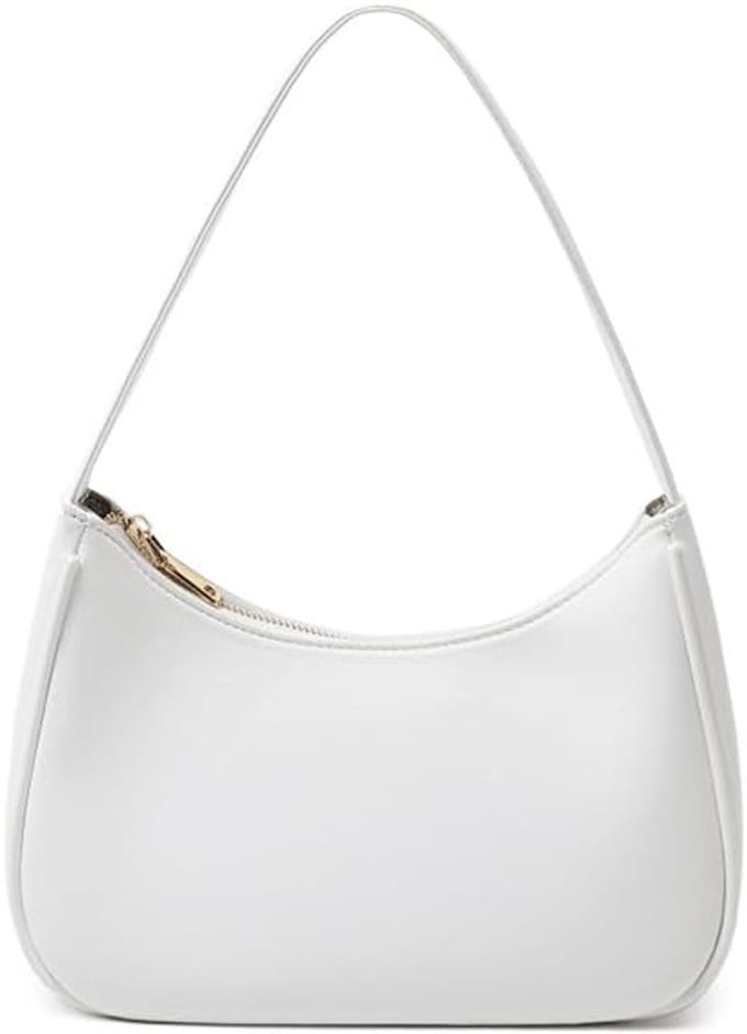 Dames Schoudertas-PU-leren schoudertas-Mini handtas -schoudertas dames-handtas -met Ritssluiting-Wit