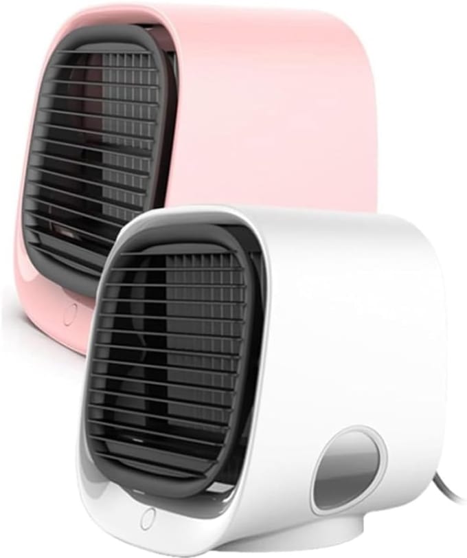 Persoonlijke Koeler - Luchtverfrisser - Persoonlijk Gebruik - Draagbaar Compact Ontwerp - 1067 Gram - Wit Roze