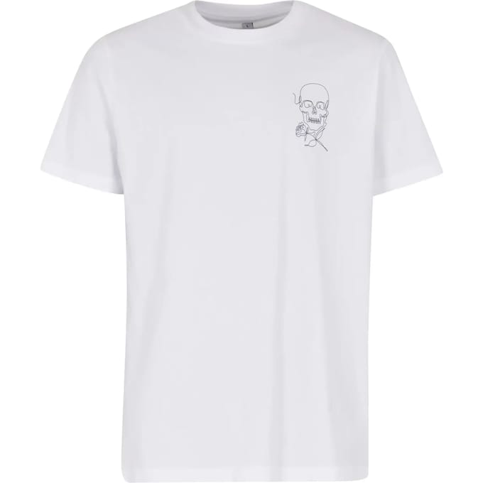 Mister Tee - Skull One Line Heren Tshirt - L - Wit