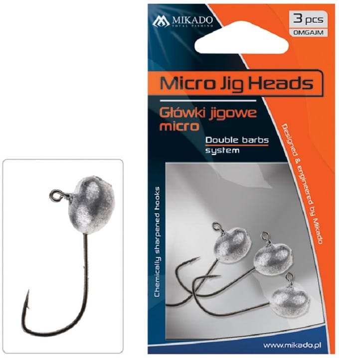 Micro Jigkop 2 g – Haakmaat 1 – 3 Stuks – Softbait & Baars – Mikado