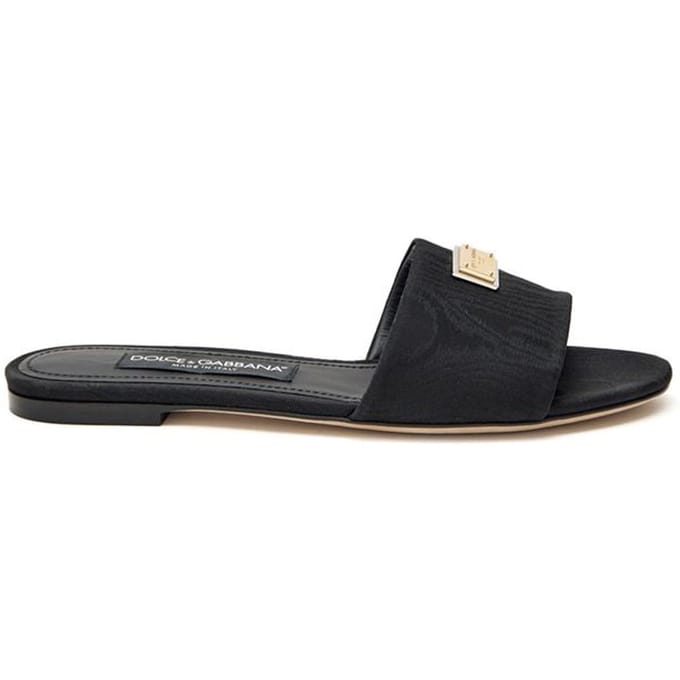 Dolce & Gabbana Zwarte Polyester Slippers
