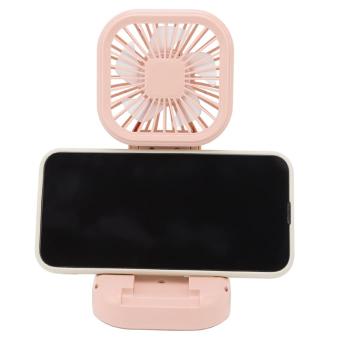 Draagbare Opvouwbare Ventilator 3 Snelheden USB-Gevoed Oplaadbaar Draaibaar Handheld Desktop Klein roze