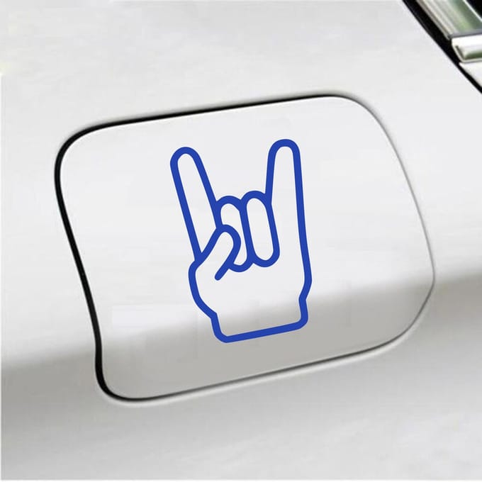 Bumpersticker - Rock N Roll - 13,5 X 8,9 - Blauw