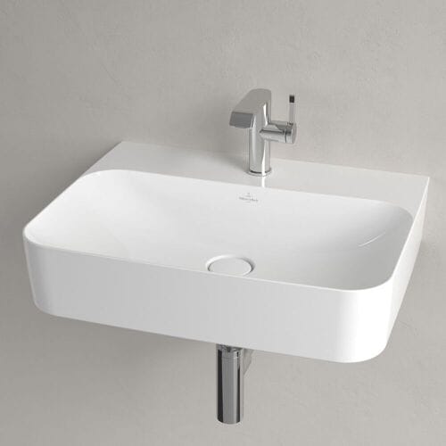 Villeroy & Boch Finion - Wastafel met verborgen overloop, 60x47 cm, met Ceramicplus, alpine wit 41686CR1