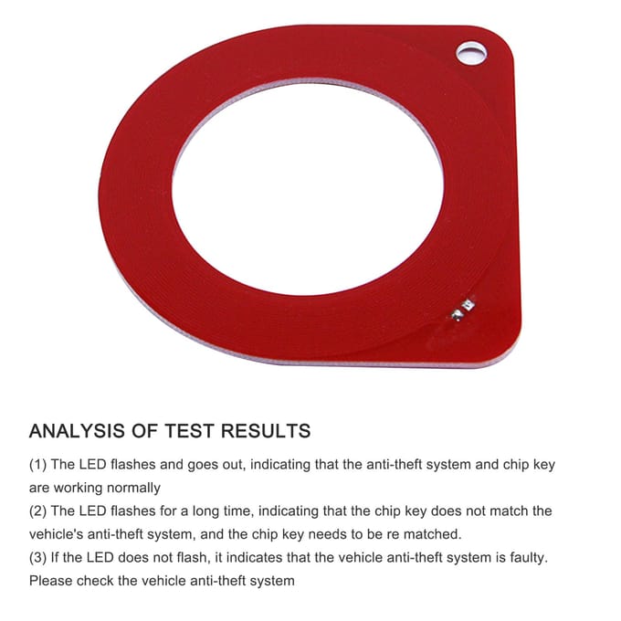 Bobine de test ECU de clé de voiture Carte de détection de signal d'induction ECU automobile Outil de détection de bobine antivol rouge